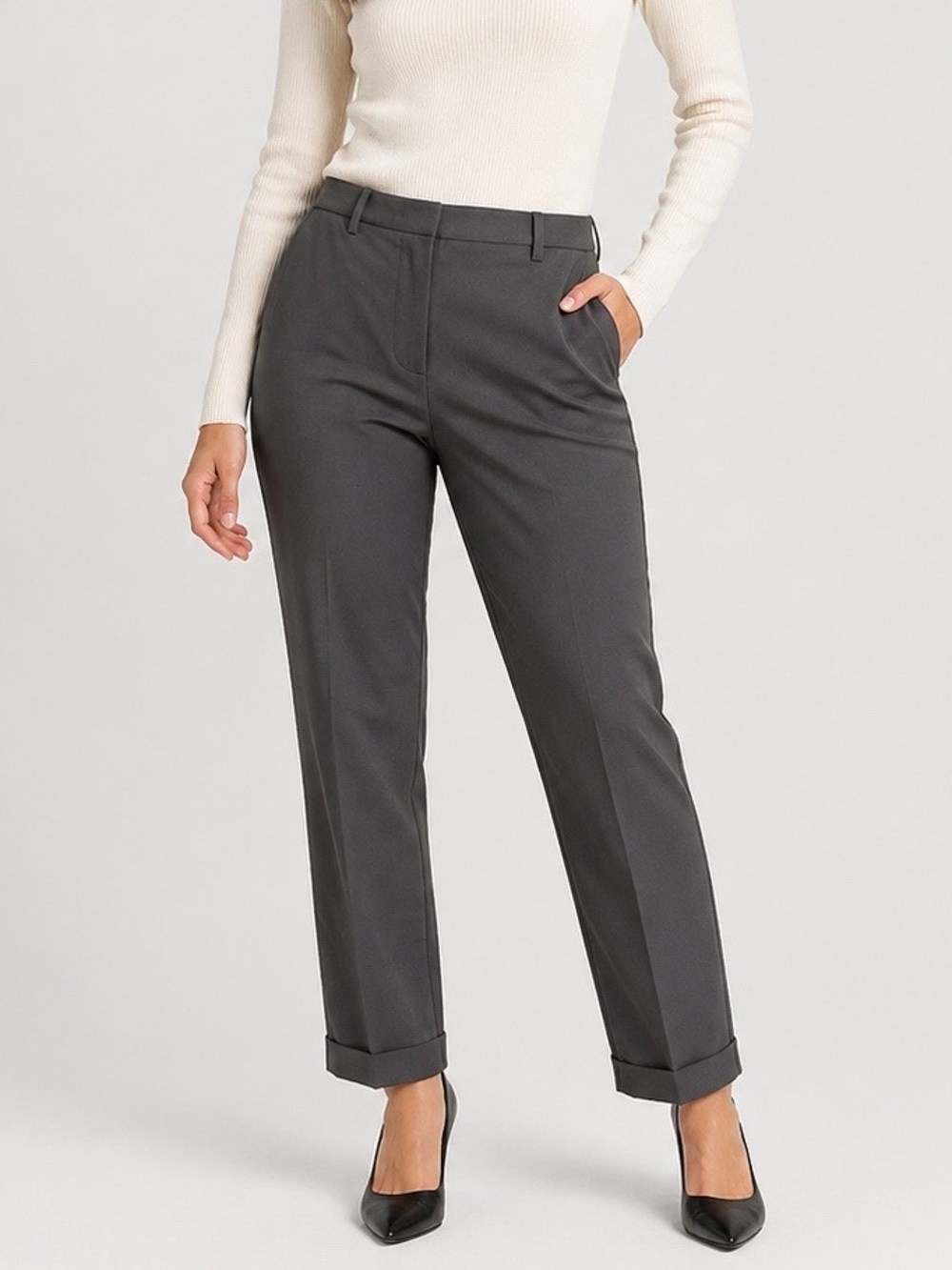 Jil Sander Gray Wool Trousers Size 40 Straight Leg Tailored Italy
